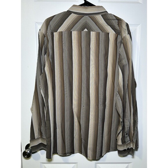 Murano Men’s Modern Comfort XLA Button Up Shirt Size XL Brown - Picture 5 of 6